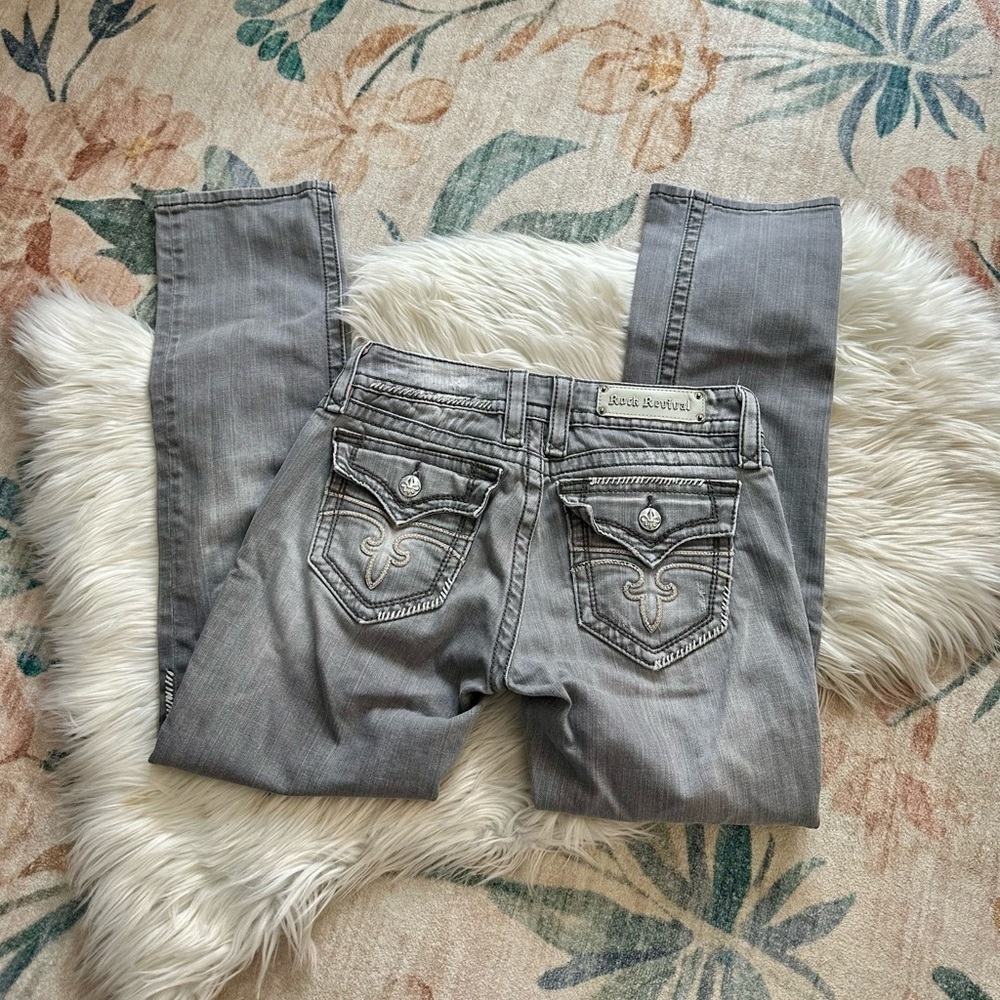 ROCK REVIVAL Celine Straight Leg Jean In Gray